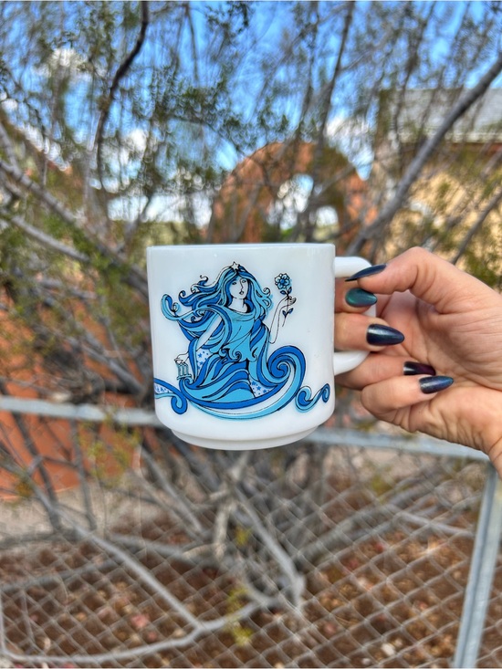 Vintage Other - vintage virgo zodiac virgo astrological milk glass mug